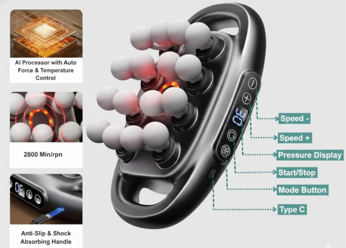 RelaxEdge® 16-Head Deep Tissue Massager
